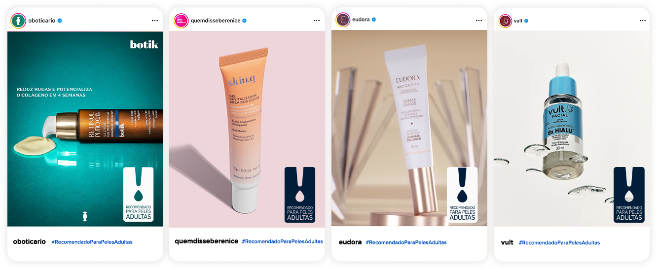 posts em diversas redes sociais