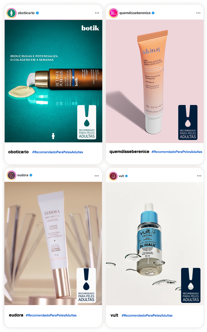 posts em diversas redes sociais