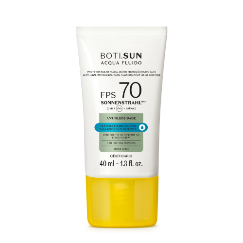 Boti Sun Protetor Solar Facial Antioleosidade FPS70 Boti.Sun Acqua Fluido 40ml