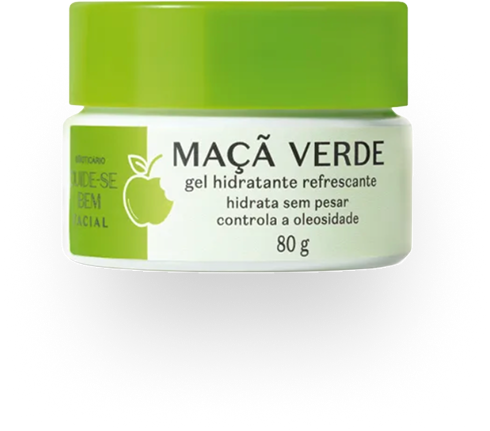 Embalagem Gel Hidratante Refrescante Cuide-se Bem Feira Maçã Verde