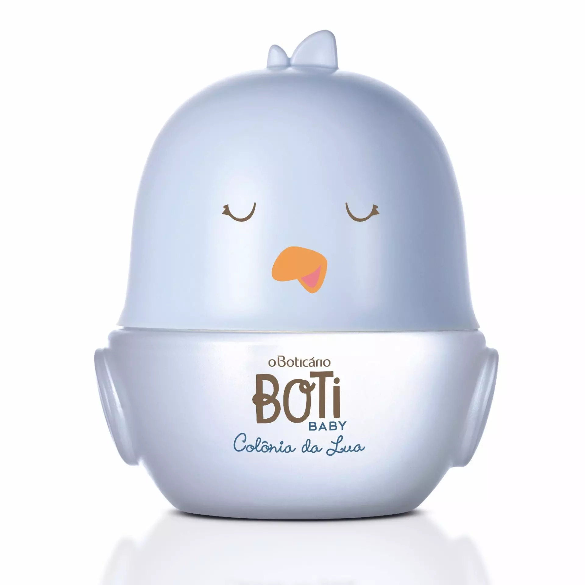 Linha Boti Baby Lua, de O Boticário. Frasco Azul em formato de pássaro