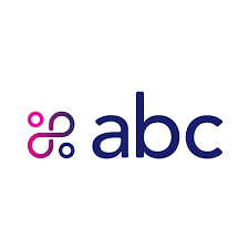 Na imagem, há a logomarca da empresa ABC sobre fundo branco.