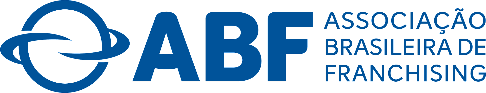 Na imagem, há a logomarca da empresa ABF (Associação Brasileira de Franchising) sobre fundo branco.