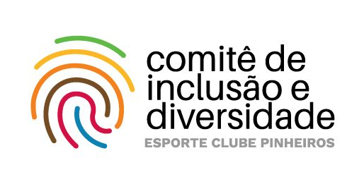 Na imagem, há a logomarca do Comitê de Inclusão e Diversidade do Esporte Clube Pinheiros, composto por uma digital multicolorida.