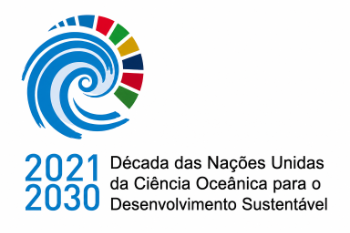 Na imagem, há a logomarca do Comitê nacional para gestão da década da ciência oceânica.