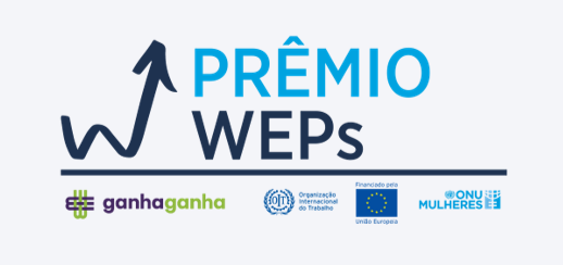 Na imagem, há a logomarca do Prêmio WEPs sobre fundo branco.