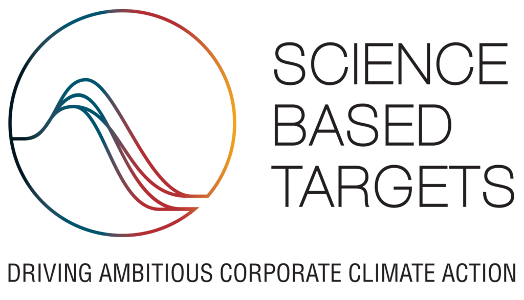 Na imagem, há a logomarca da iniciativa Science Based Targets (SBTi).
