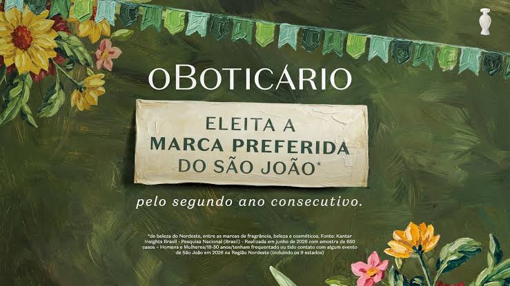 Imagem temática do Boticário, eleita a marca preferida do São João pelo segundo ano consecutivo.